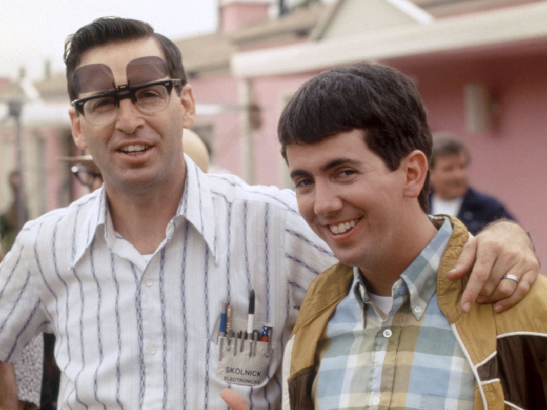 Robert Carradine und Gregg Binkley beim Dreh zum vierten Teil von „Die Rache der Eierköpfe“.