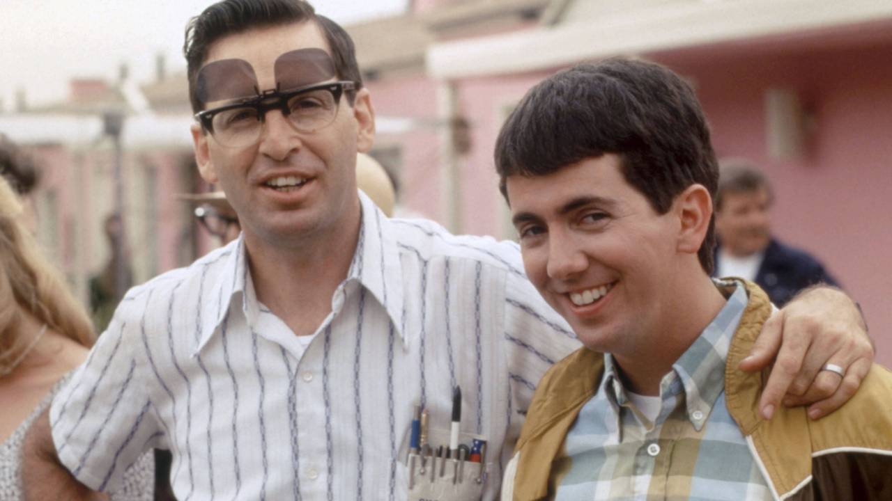 Robert Carradine und Gregg Binkley beim Dreh zum vierten Teil von „Die Rache der Eierköpfe“.