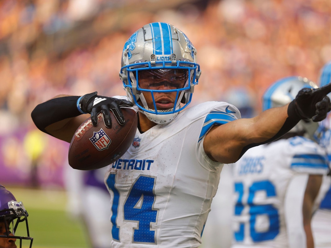 NFL-Profi Amon-Ra St. Brown im Dress der Detroit Lions