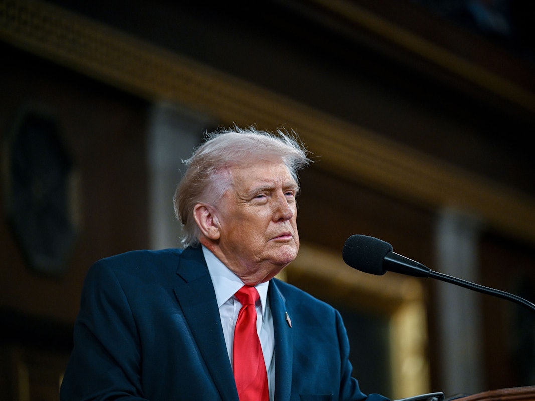 US-Präsident Donald Trump hält die Rede zur Lage der Nation vor einer gemeinsamen Sitzung des Kongresses im US-Kapitol.