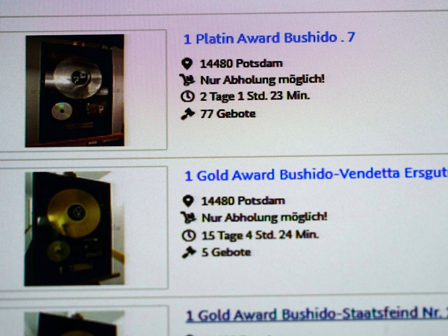 Platin und Gold Awards von Bushido