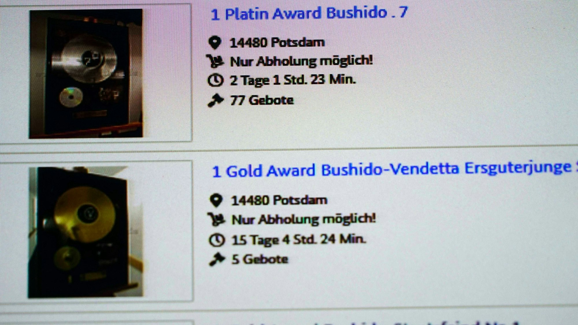 Platin und Gold Awards von Bushido