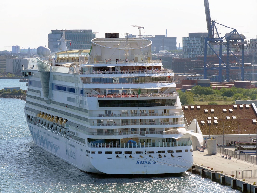 AIDAluna im Hafen von Kopenhagen.