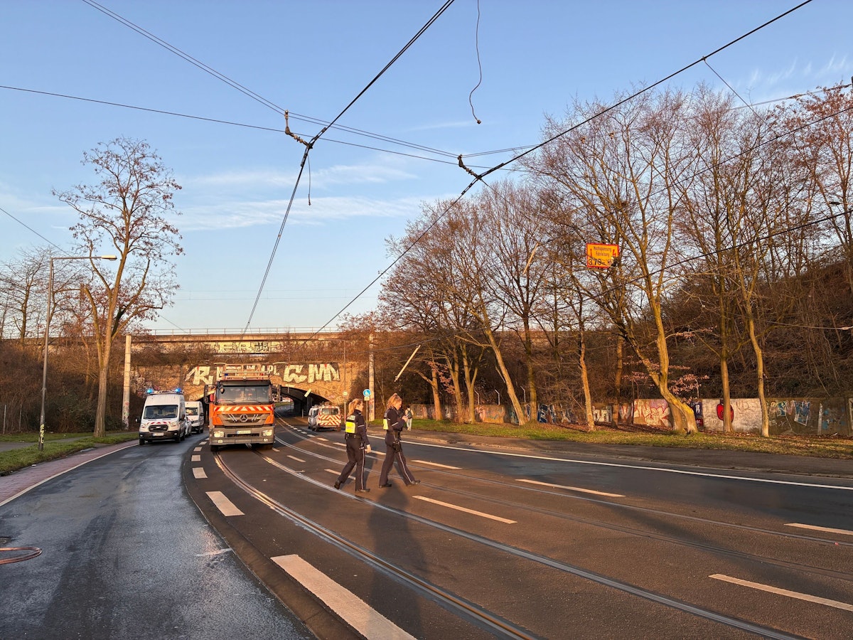Auf der Karlsruher Straße wurde eine Oberleitung beschädigt.