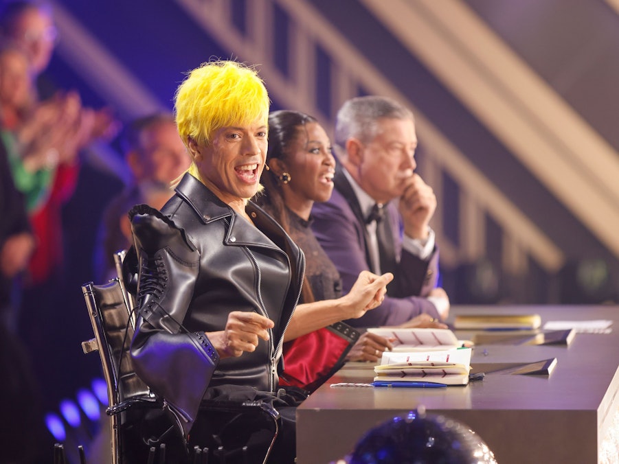 Jorge González (l-r), Motsi Mabuse und Joachim Llambi