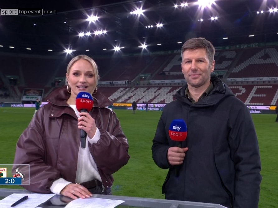 In der Sky-Übertragung sprechen Katharina Kleinfeldt und Thomas Hitzlsperger.
