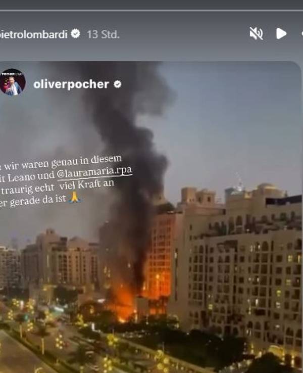 In der Instagram-Stroy posteten Oliver Pocher und Pietro Lombardi ihre Erinnerungen an den Hotel-Aufenthalt in Dubai.