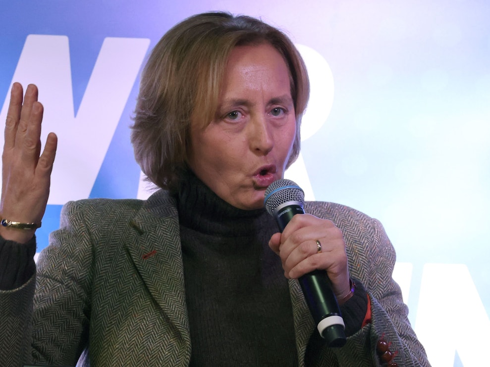 Beatrix von Storch, stellvertretende AfD-Fraktionsvorsitzende im Bundestag, spricht beim Politischen Aschermittwoch der AfD Mecklenburg-Vorpommern.