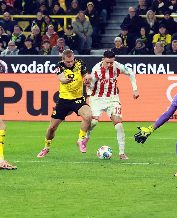 Spielszene beim Duell von Borussia Dortmund und dem 1. FC Köln.