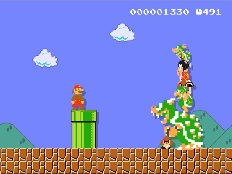 Man kann Mario auch mit den Bremer Stadtmusikanten in der Nintendo-Version zusammenbringen.