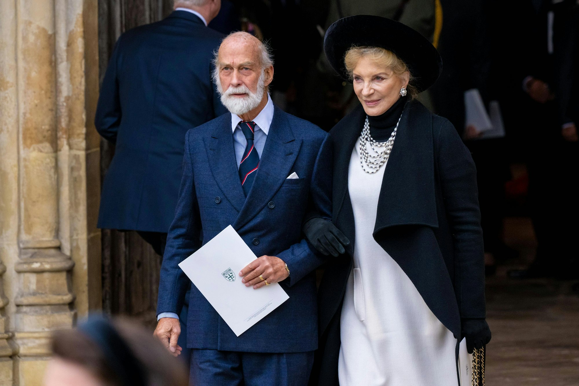 Prinz Michael von Kent und seine Ehefrau Prinzessin Michael von Kent (Marie Christine von Reibnitz) beim Gedenkgottesdienst für Prinz Philip am 29. März 2022 in der Westminster Abbey in London.
