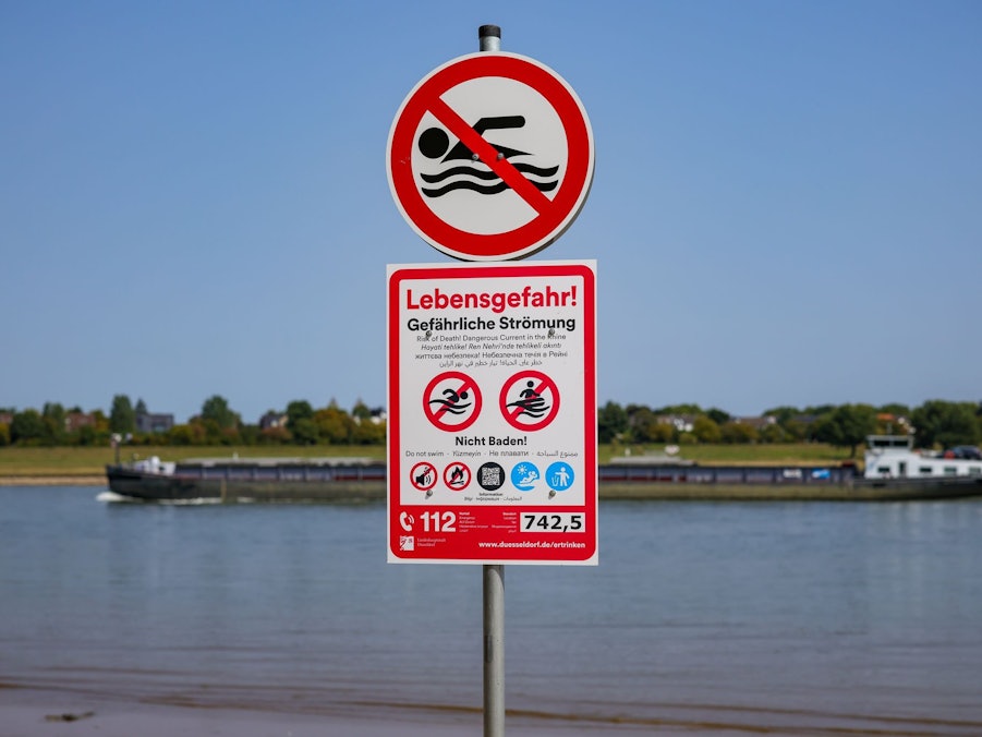 Kontrollmaßnahmen für Badeverbot am Rhein