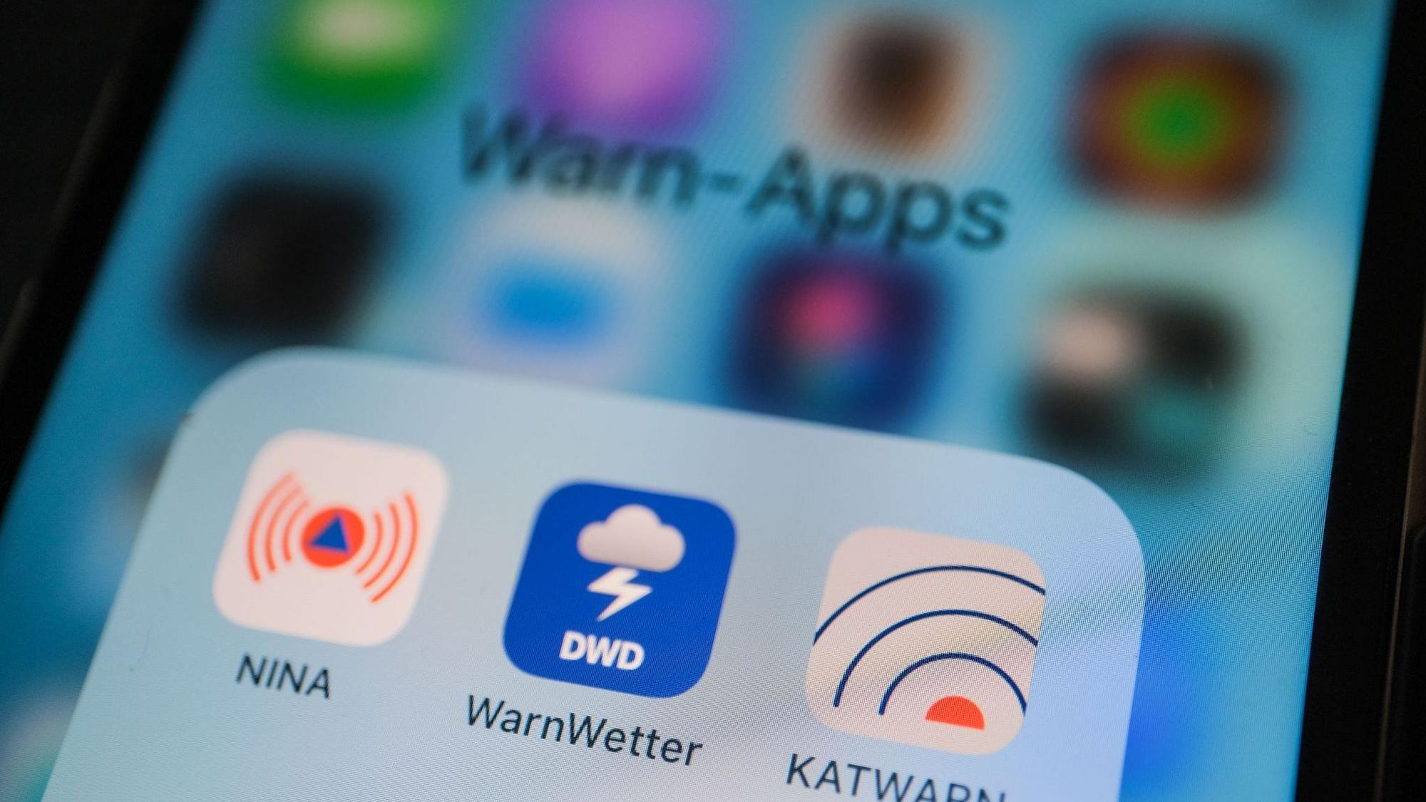 Warnapp auf dem Handy