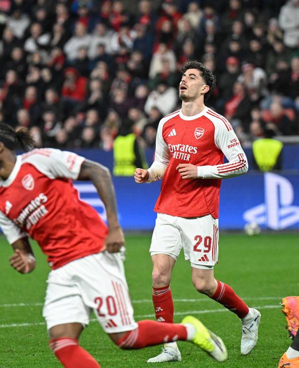 Kai Havertz reagiert nach seinem Tor.