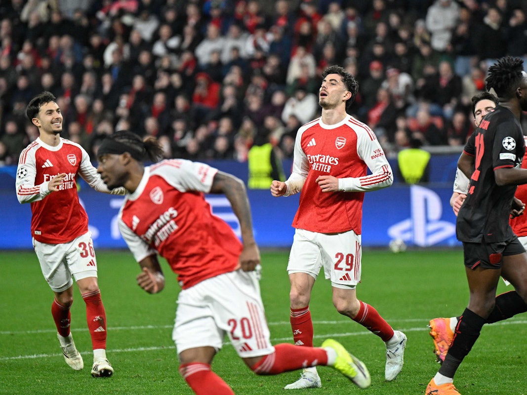 Kai Havertz reagiert nach seinem Tor.