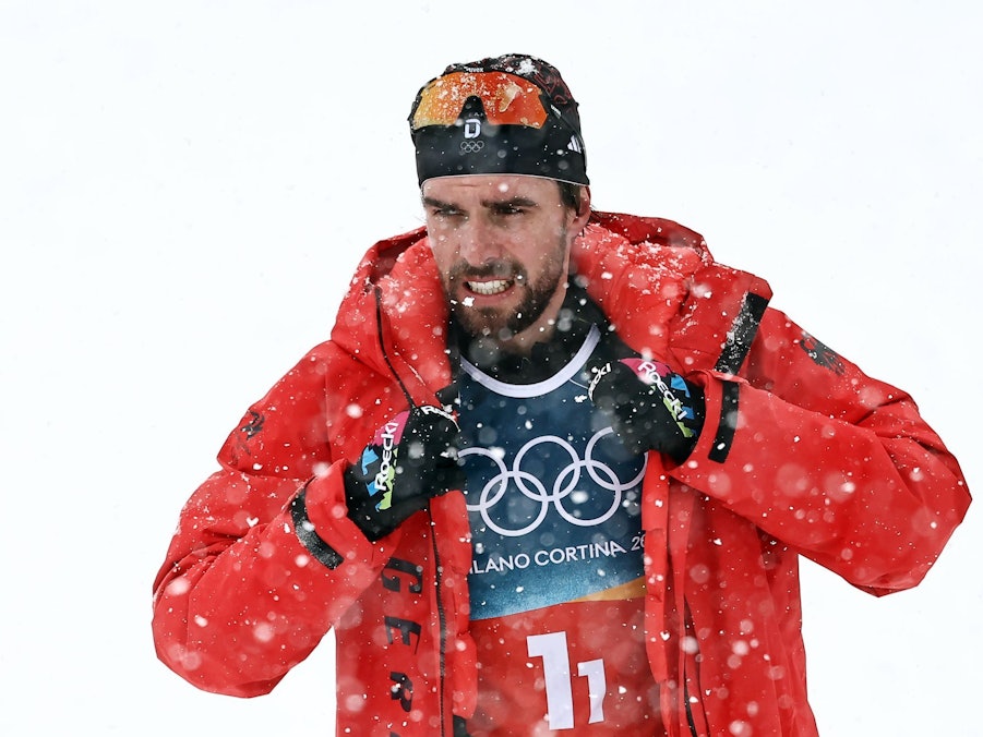 Johannes Rydzek im Schneetreiben.
