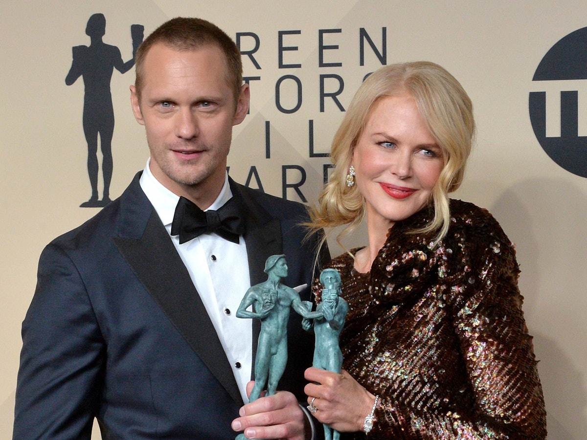Alexander Skarsgard and Nicole Kidman posieren zusammen.