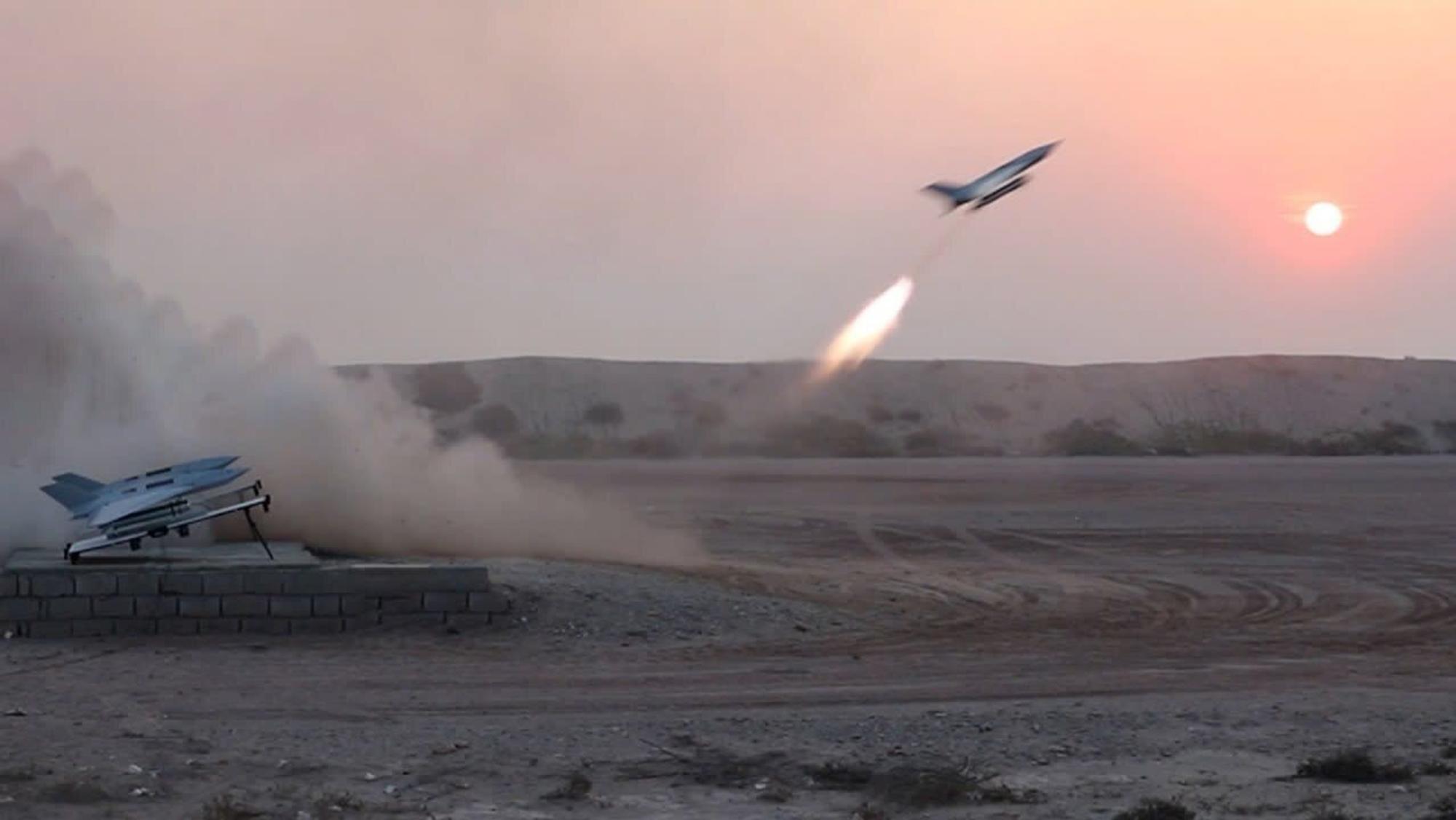 Eine Rakete starte.