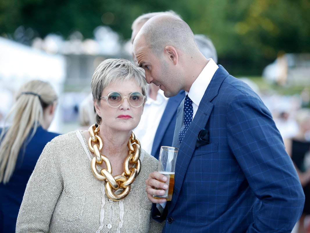 Fürstin Gloria von Thurn und Taxis mit Sohn Albert von Thurn und Taxis bei einem Empfang im Jahr 2016.