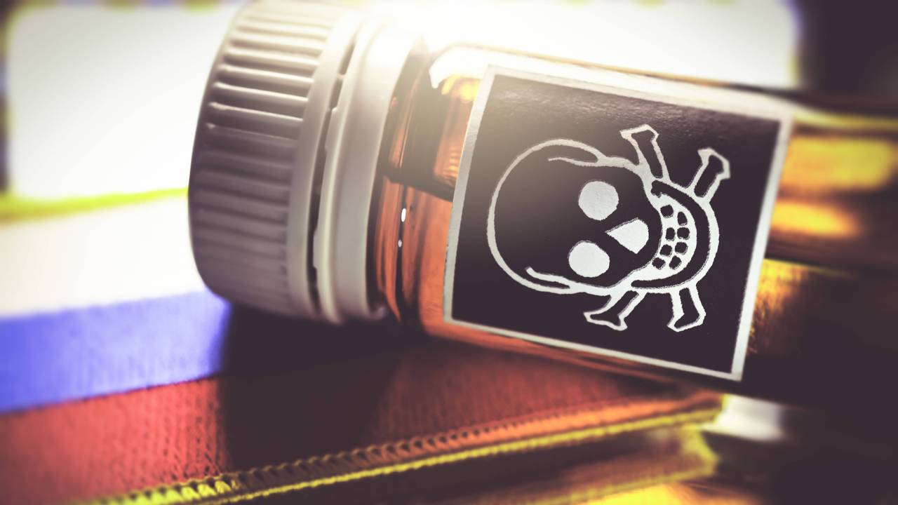 Fläschchen mit Totenkopf.