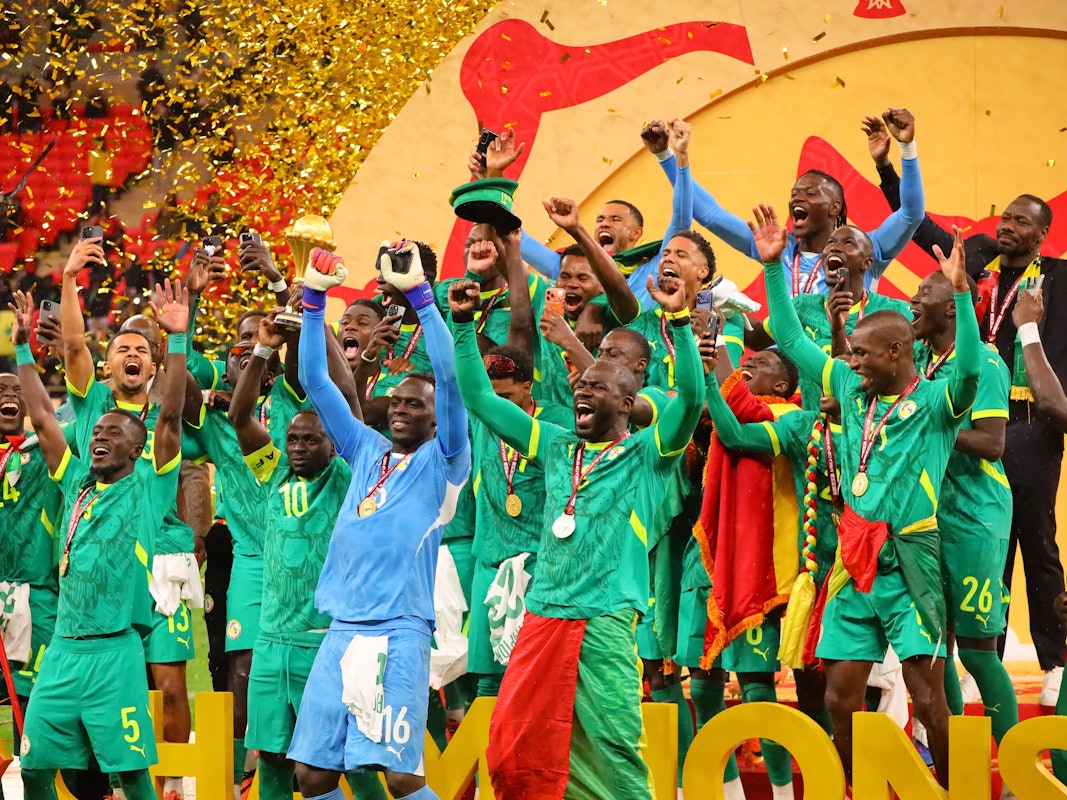 Die senegalesische Nationalmannschaft feierte den Gewinn des Afrika Cups.