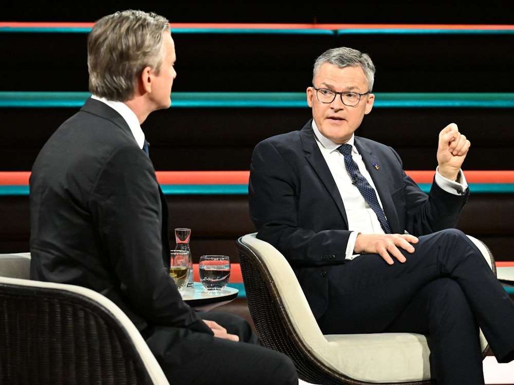 CDU-Politiker Roderich Kiesewetter stritt am Dienstagabend mit Markus Lanz über den Krieg im Nahen Osten. (Bild: ZDF / Cornelia Lehmann)