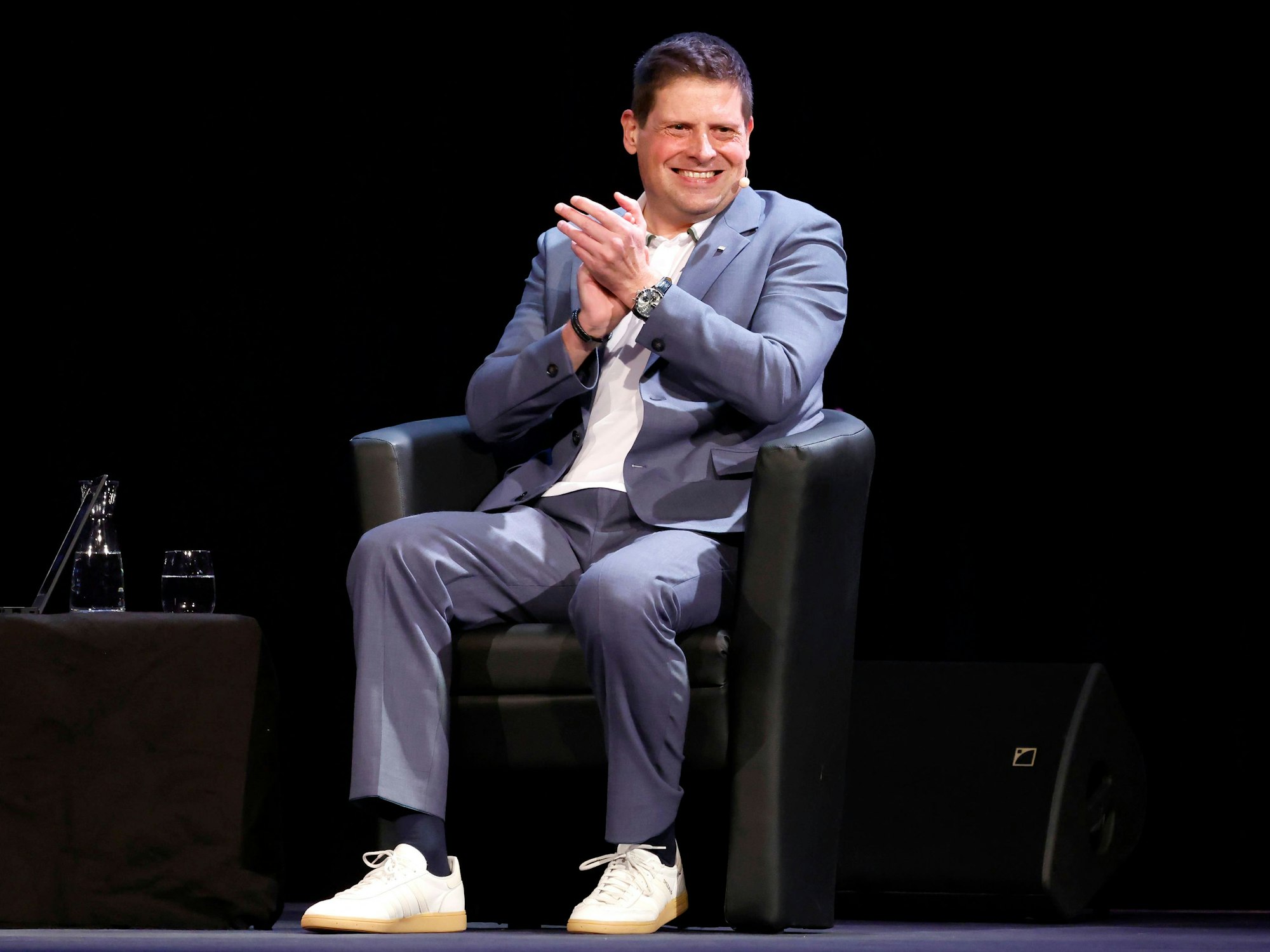 Radrennprofi Jan Ullrich bei der lit.Cologne im Theater am Tanzbrunnen.