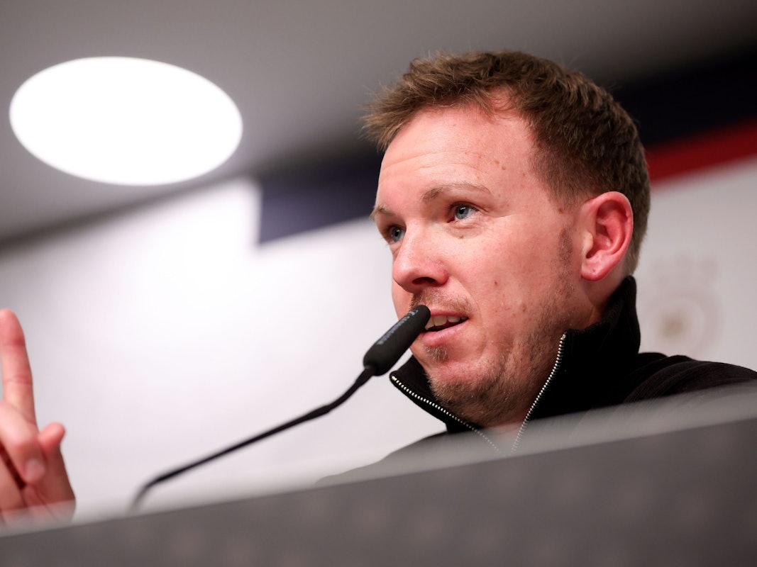 Bundestrainer Julian Nagelsmann auf einer Pressekonferenz