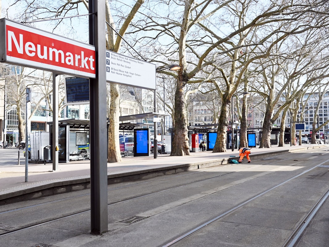 Keine Bahnen am Neumarkt – auch am Donnerstag wird gestreikt.