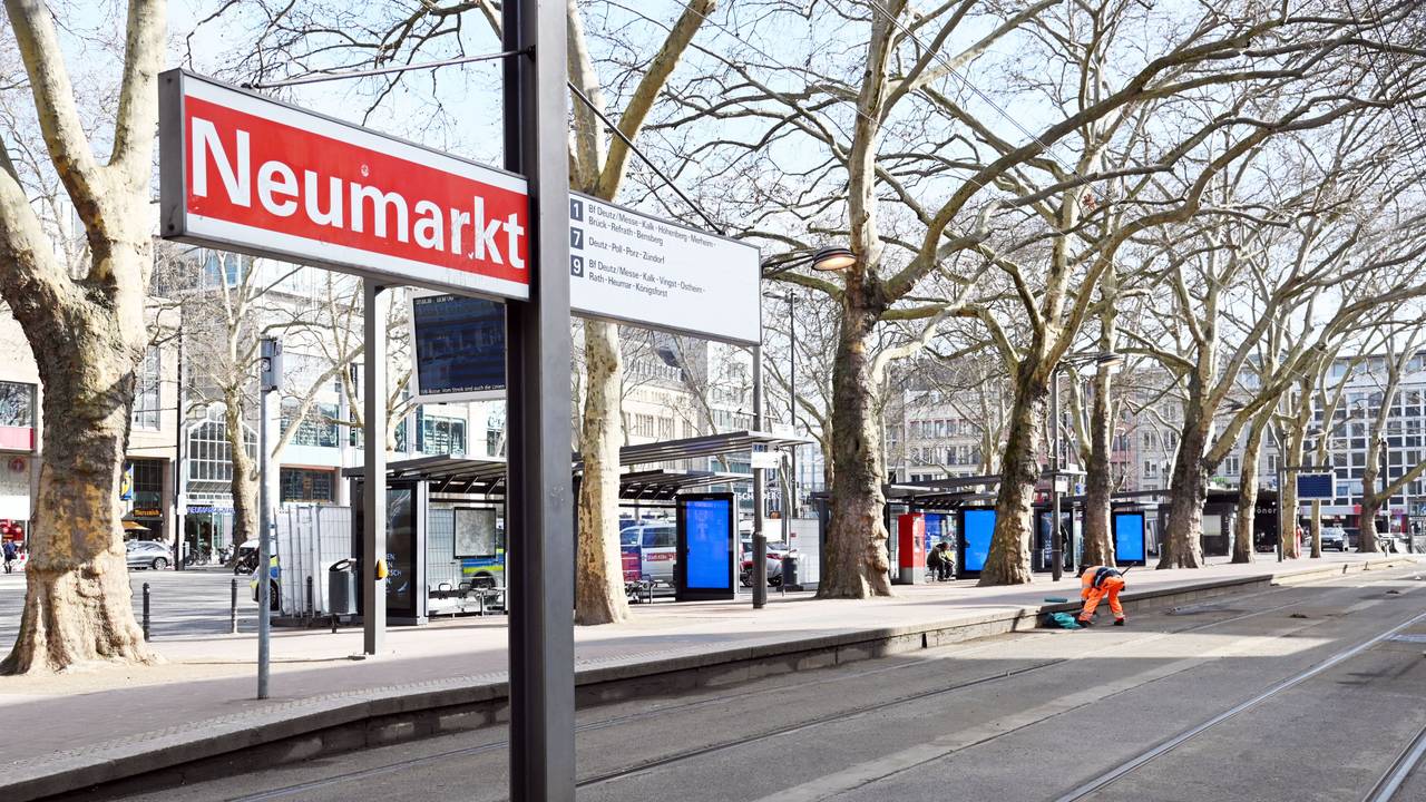 Keine Bahnen am Neumarkt – auch am Donnerstag wird gestreikt.