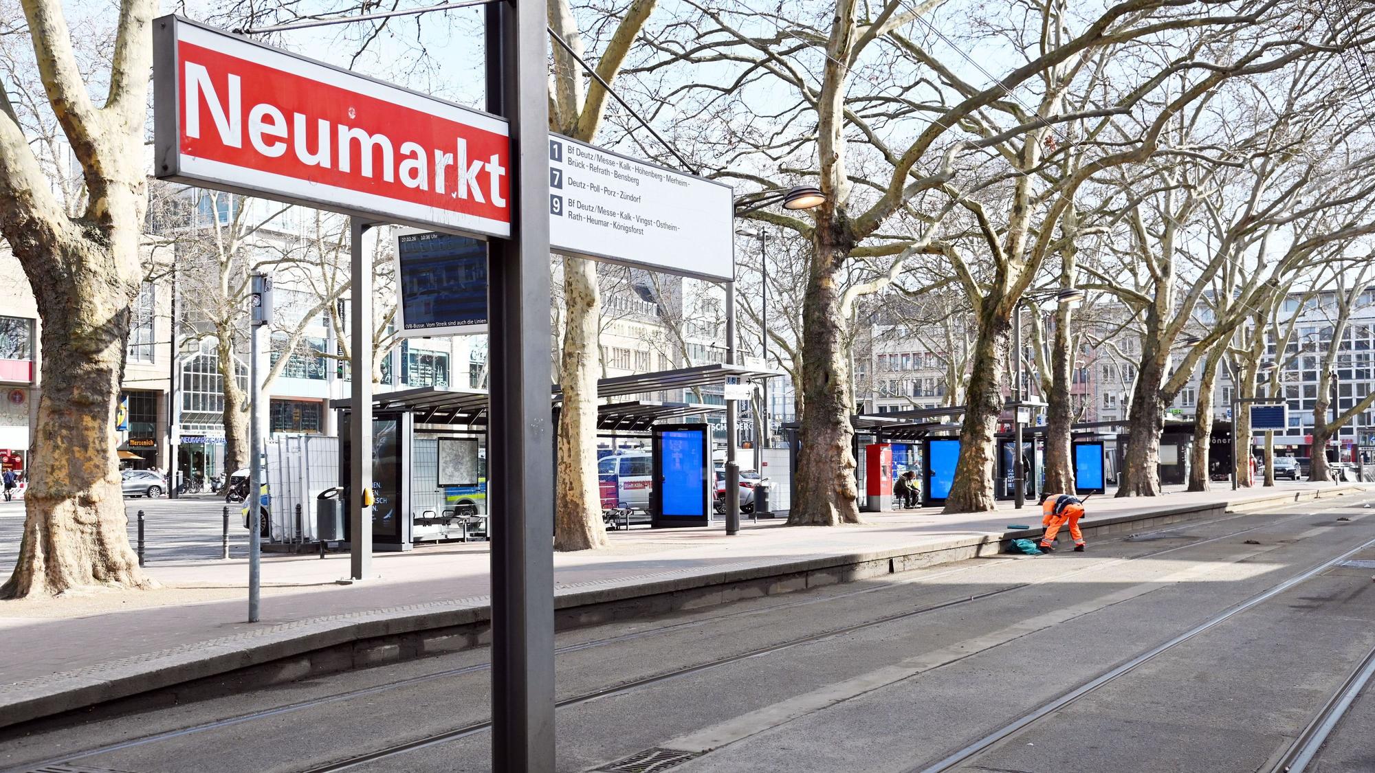 Keine Bahnen am Neumarkt – auch am Donnerstag wird gestreikt.