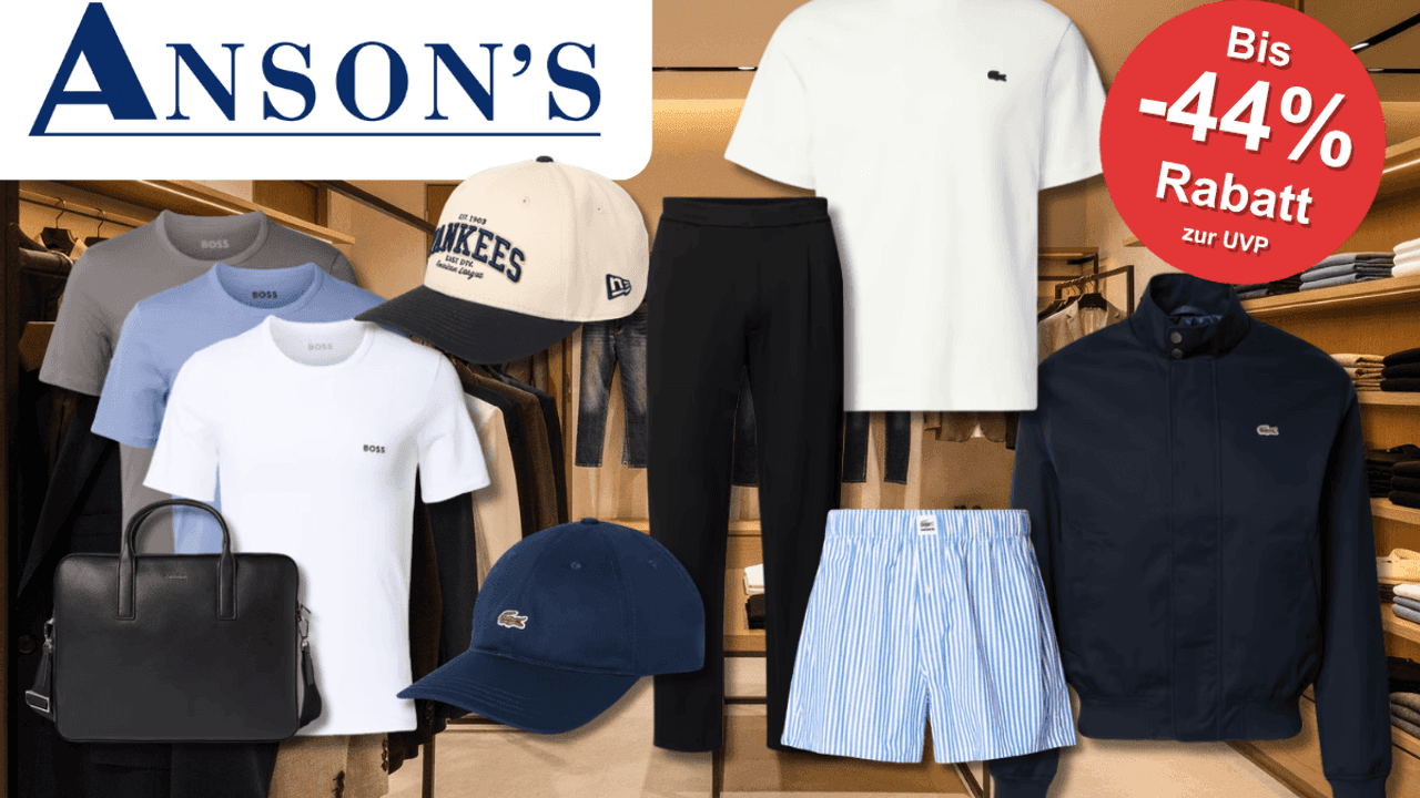 Verschiedene Herren Kleidungsstücke von Lacoste & Co.