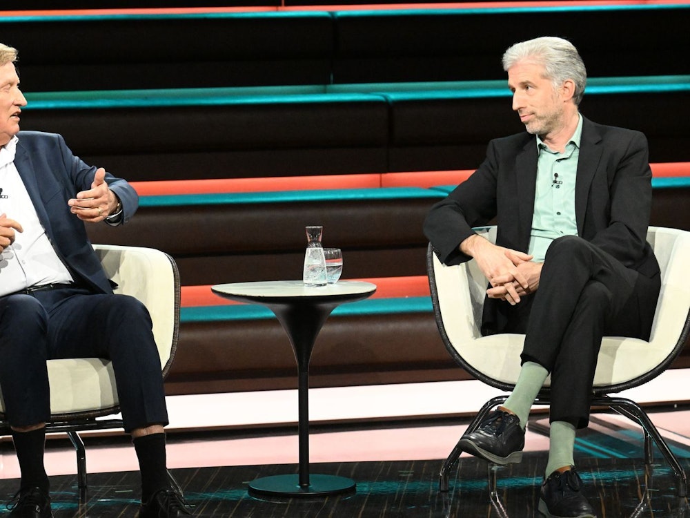 Ole von Beust (links) und Boris Palmer waren sich bei „Markus Lanz“ alles andere als einig. (Bild: ZDF/Cornelia Lehmann)