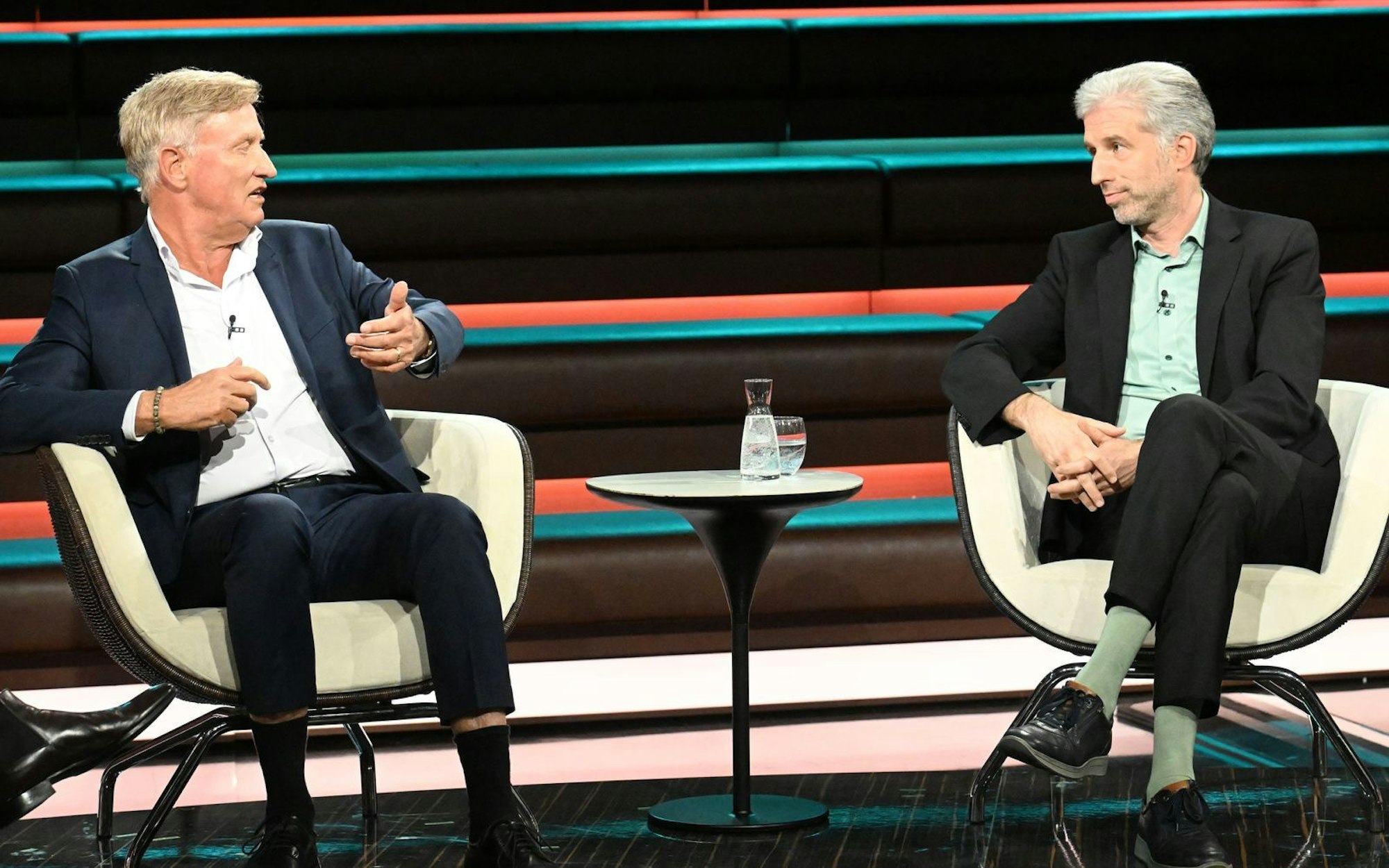 Ole von Beust (links) und Boris Palmer waren sich bei „Markus Lanz“ alles andere als einig. (Bild: ZDF/Cornelia Lehmann)