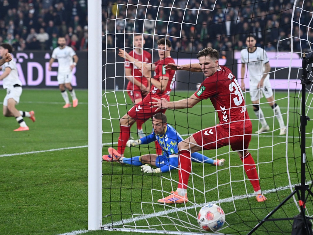 Gegentor für den 1. FC Köln gegen Borussia Mönchengladbach.