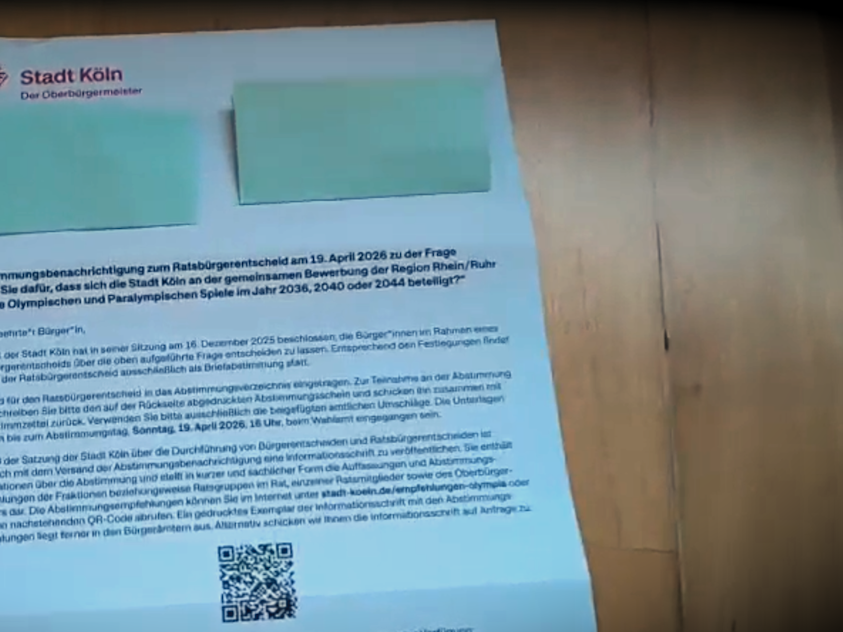 Diesen Brief haben Hunderttausende Kölnerinnen und Kölner in diesen Tagen bekommen.