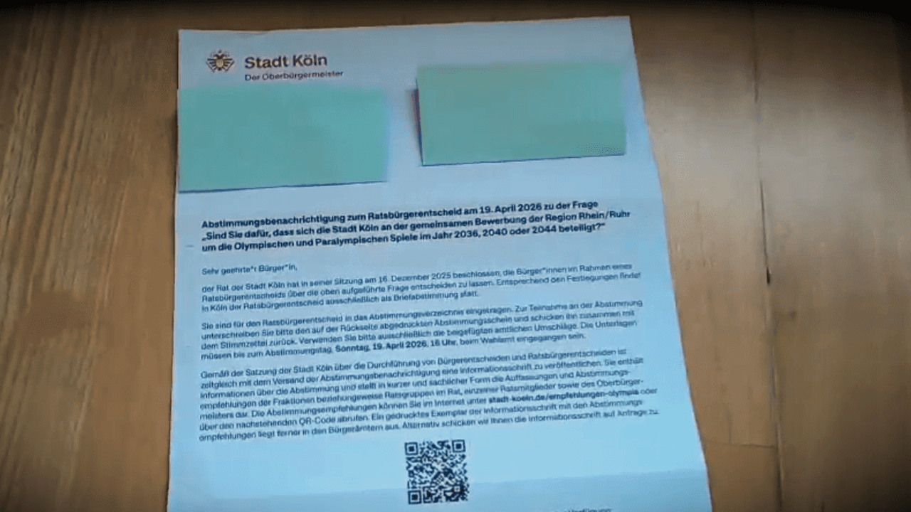 Diesen Brief haben Hunderttausende Kölnerinnen und Kölner in diesen Tagen bekommen.