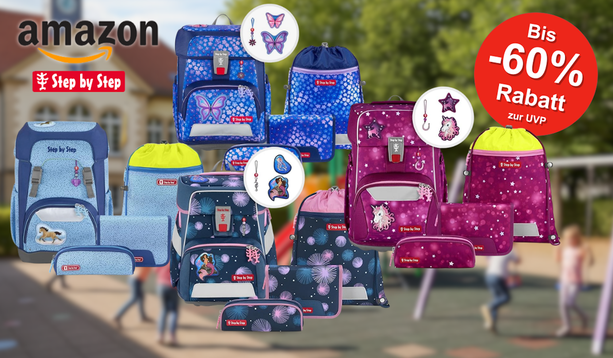 Auf dem Bild sind verschiedene Produkte der Marke Step By Step zu sehen