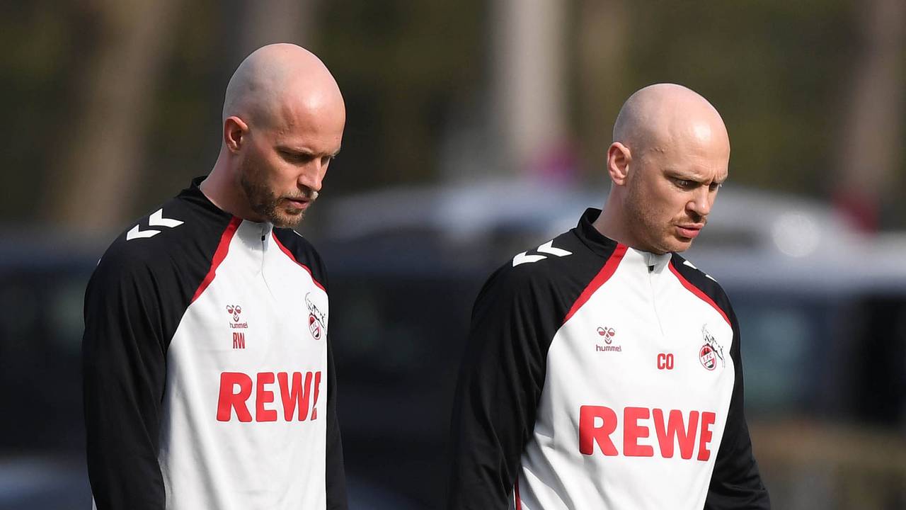 René Wagner (l.) und Christian Osebold beim Training des 1. FC Köln.
