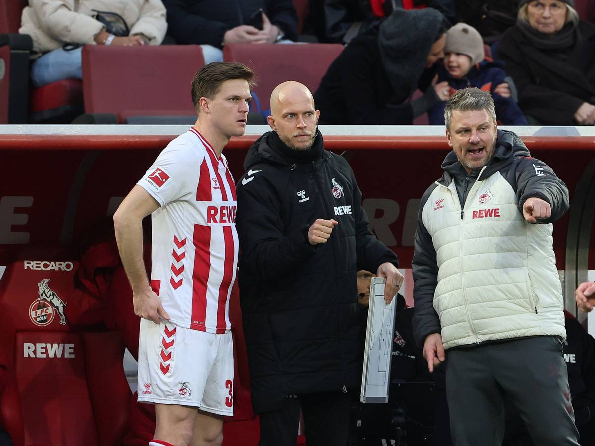 Marius Bülter, René Wagner und Lukas Kwasniok bei einem Spiel des 1. FC Köln.
