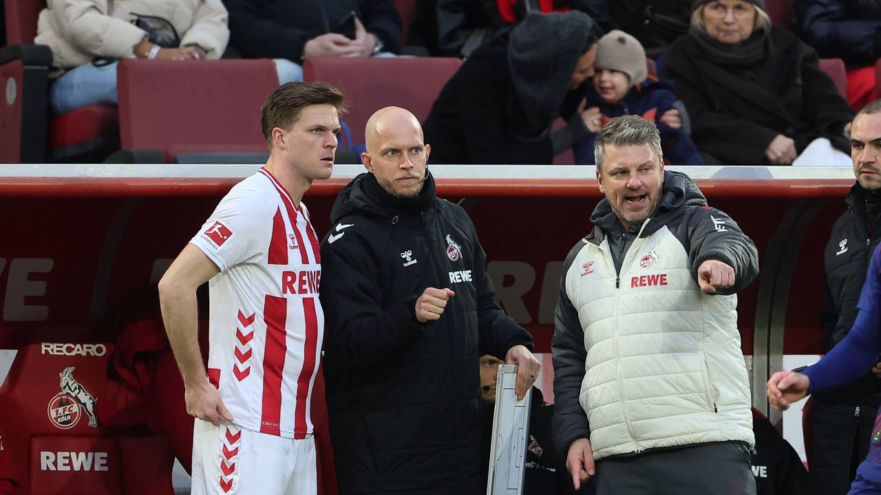 Marius Bülter, René Wagner und Lukas Kwasniok bei einem Spiel des 1. FC Köln.
