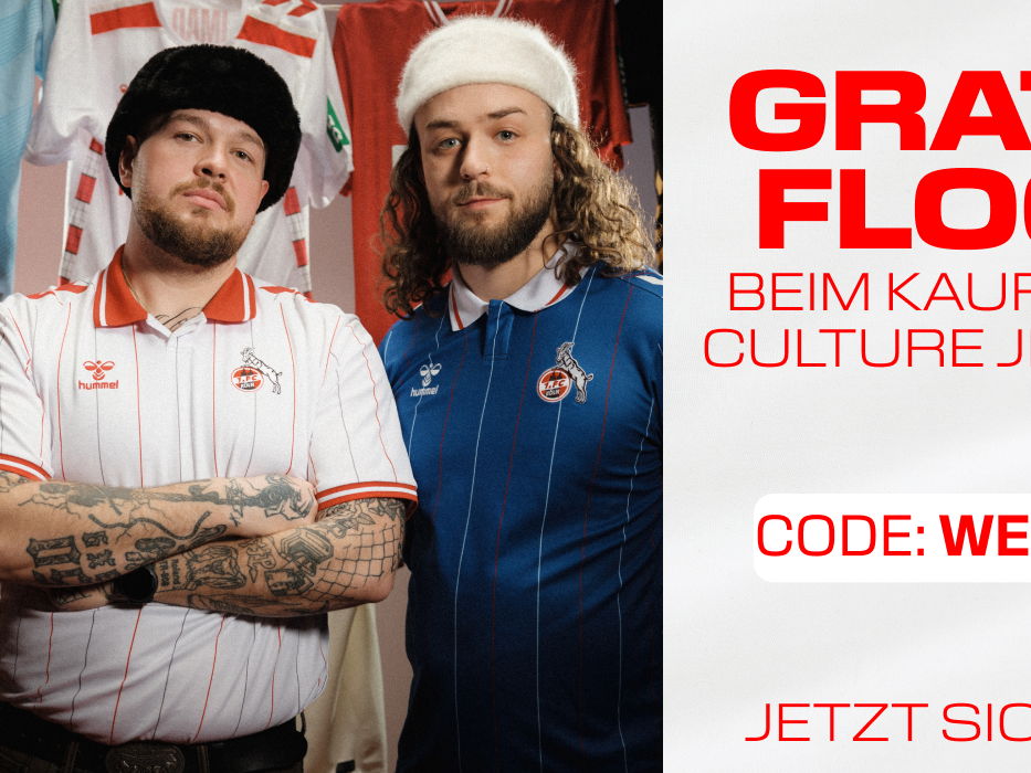 Luggati & 9ine posieren im WE:FC Culture Jersey.
