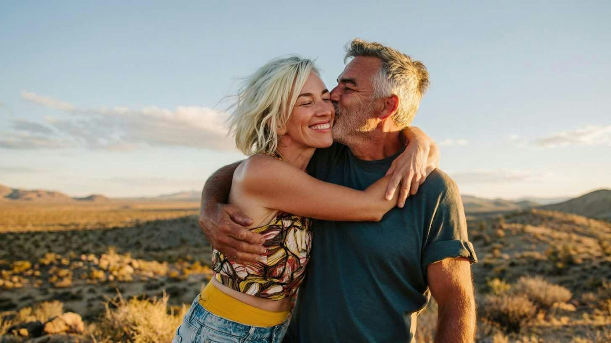 Paar um die 50 im Urlaub in der Wüste