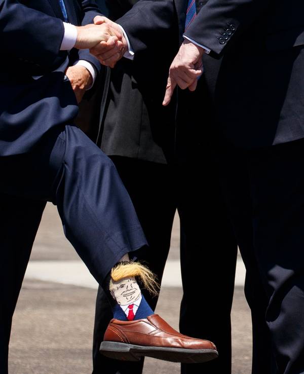 Socken mit dem Bildnis von US-Präsident Donald Trump