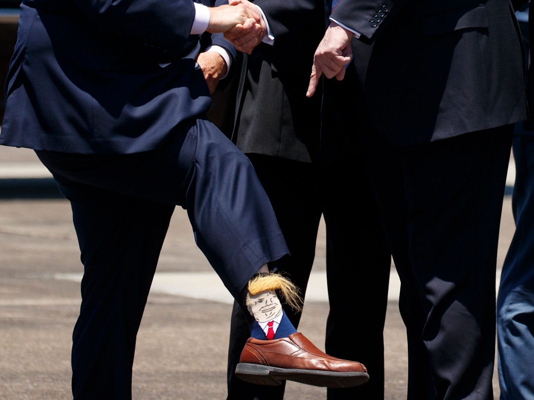 Socken mit dem Bildnis von US-Präsident Donald Trump