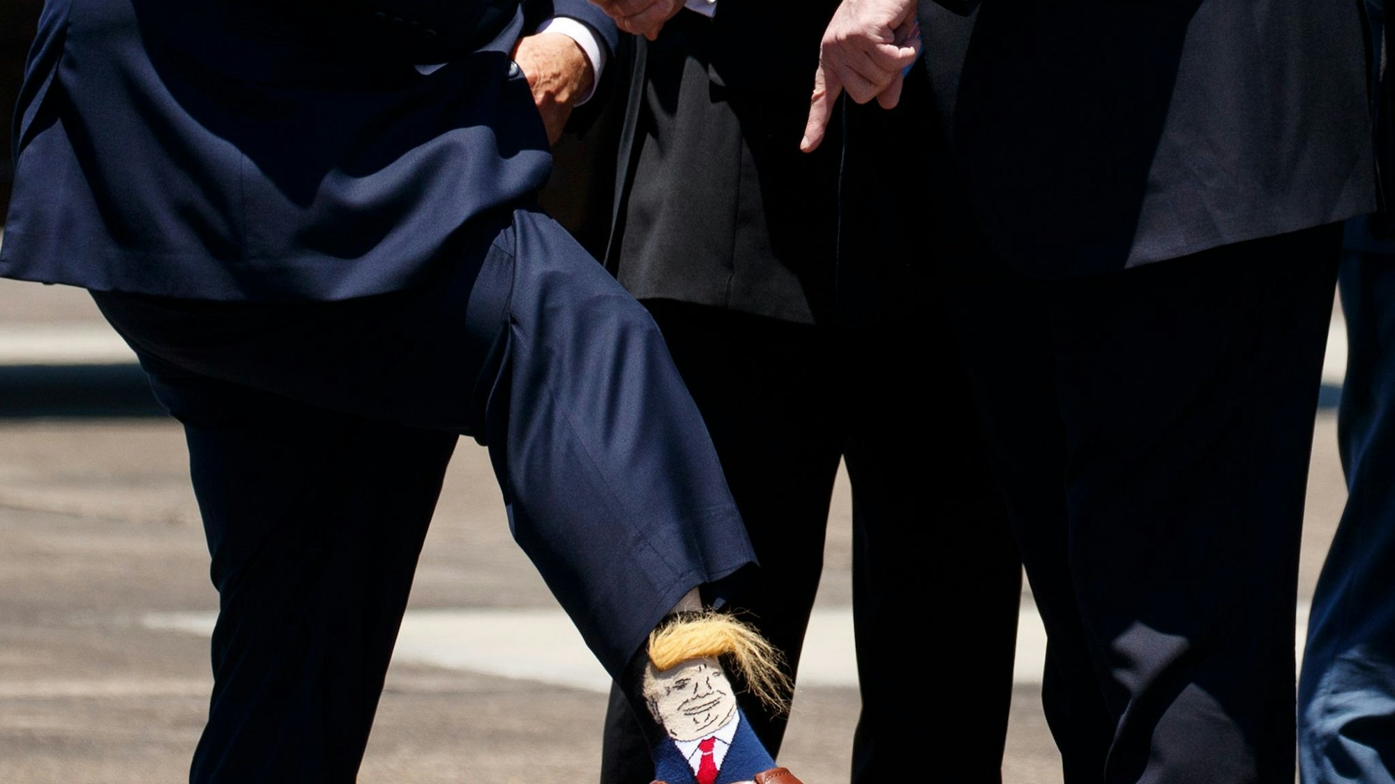 Socken mit dem Bildnis von US-Präsident Donald Trump