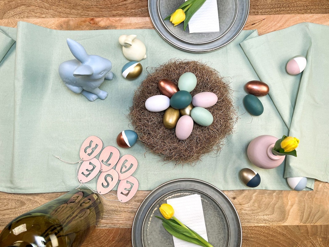 Ostereier in Pastelltönen