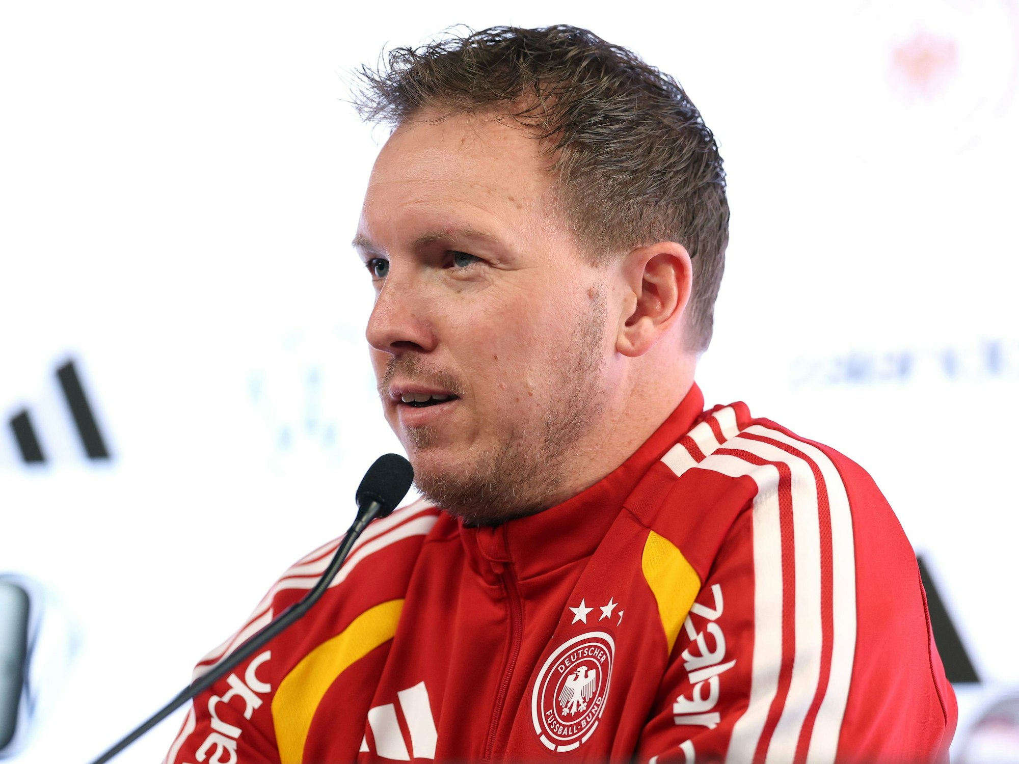 Bundestrainer Julian Nagelsmann während der Pressekonferenz.