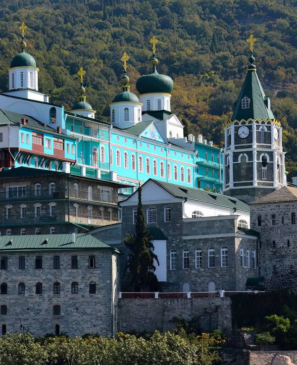 Ein Kloster auf dem Berg Athos.