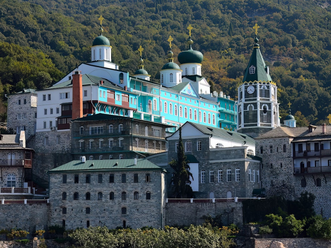 Ein Kloster auf dem Berg Athos.